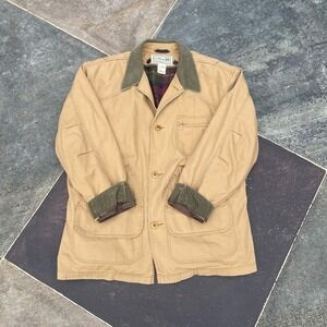 L.L. Bean Mens Flannel Lined Field Coat Vintage Size XL Reg